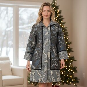 Rara Avis Owl Women's Gray &Blue Floral Jacket